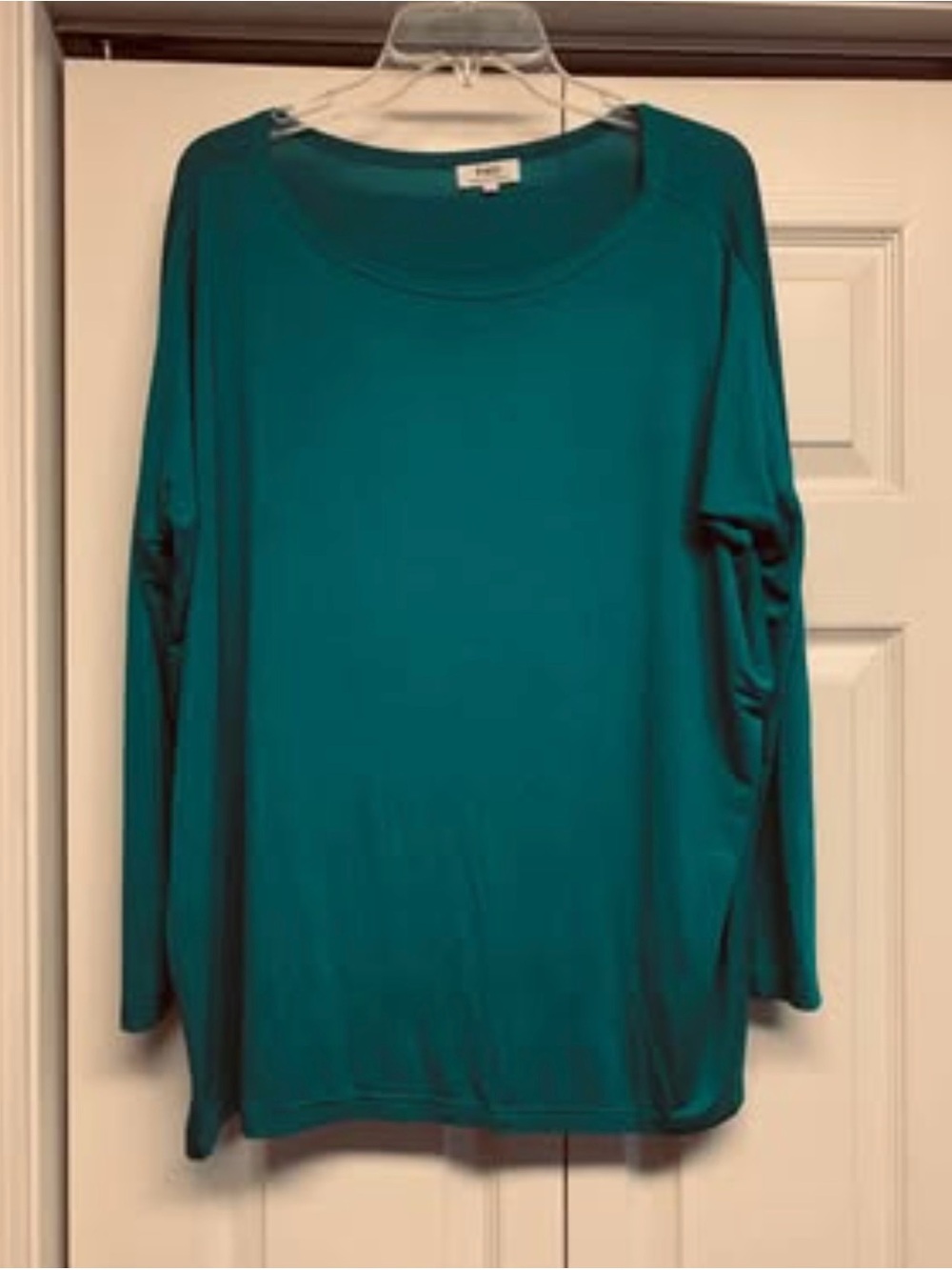 Piko 1988 Teal Long Sleeve Scoop Neck Top